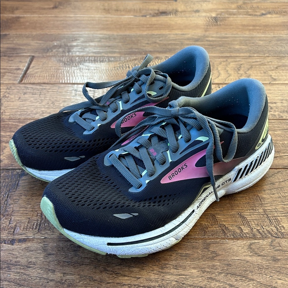 Brooks Adrenaline GTS 23 Cushioned Road Running Shoes Black Gunmetal Size 7.5 - Picture 5 of 10